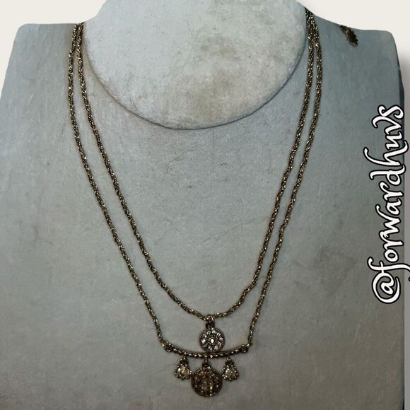 Bundle Sale 3 for $15 | Marchesa Nested Rhinestone Pendant Necklace - Picture 6 of 9